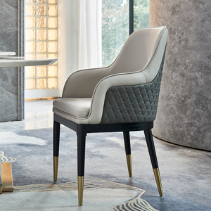 Silla de Comedor de Piel Sintética de Lujo Moderno al Estilo Bentley con Patas de Metal Dorado para Casa, <span class=keywords><strong>Hotel</strong></span>, Penthouse en Emiratos Árabes Unidos y Kuwait - Product Image 2