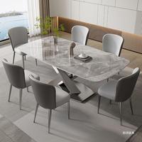 Direkt vom Hersteller Klassisches Rechteckiges Luxus-Esszimmer-Set mit Marmorplatte 6/8-Sitzer Tisch und Stühle Modern Wasserdicht Umweltfreundlich für Esszimmer