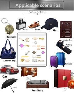 Placa metálica en relieve personalizada con logotipo, etiqueta de marca personalizada, insignias 3D en blanco para sublimación, para bolsos, ropa y trajes de baño. - Product Image 5