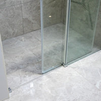 Porte de douche coulissante avec grandes roulettes, profilé en aluminium, verre trempé, cabine de douche droite moderne, sur mesure, vente en gros
