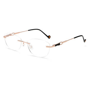 Monturas de Gafas Ovaladas sin Aro Gris Jack, Metálicas, Anti Luz Azul, Unisex, Lentes de PC, Diseño Wenzhou - Product Image 3