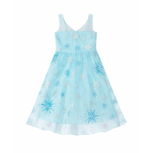 ชุดเดรสเจ้าหญิงเอลซ่า ลดล้างสต็อก คุณภาพพรีเมียม เนื้อผ้าระบายอากาศได้ดี สีฟ้าไอซ์ประกายระยิบระยับ พร้อมชายกระโปรงยาว จัดส่งรวดเร็ว - Product Image 2