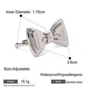 Anillo Doble Ajustable de Acero Inoxidable 316L con Baño de Oro PVD de 14k/18k, Resistente al Agua y al Deslustre, para Mujer - Product Image 6