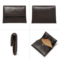 Dompet Koin Mini Kulit Asli Unisex dengan Desain Portabel Anti-RFID untuk Penyimpanan Uang Tunai, Opsi Logo yang Dapat Dikustomisasi