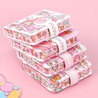 Livre à main en PU rose pour filles Cahier Kawaii A7 Planificateur de voyage mignon Journal coloré Journal de poche portable Cahier mémo Steno