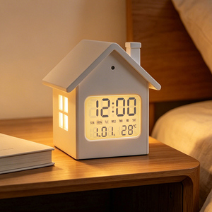Horloge numérique d'alarme pour <span class=keywords><strong>enfant</strong></span> avec affichage LCD, design mignon de dessin animé, pour table de chevet ou bureau, idéale pour la décoration intérieure, promotion économique, cadeau, avec RCC - Product Image 1