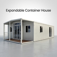 Nouvelle conception moderne de maison conteneur extensible à toit incliné de 20 pieds et 40 pieds avec balcon et toit pour villa et immeuble de bureaux