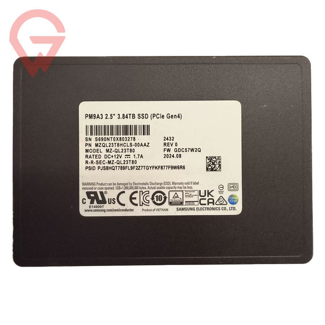 PM9A3 3.84T U.2 NVME PCI-Express-4 x4 2.5-inch Enterprise SSD For Samsung Hard Disk Bid Data Center Server Drive MZ-QL23T80