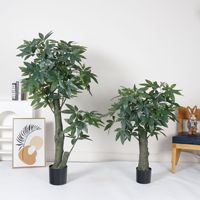 Plante artificielle en plastique Pachira Aquatica en pot, pour décoration extérieure, intérieure, bureau, jardin, maison, faux arbres, plantes artificielles