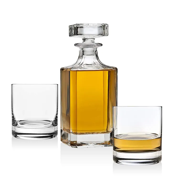 Set di Decanter in vetro per whisky rotondo classico semplice da Cocktail