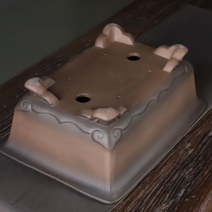 Maceta rectangular de arcilla morada hecha a mano con base de nube para bambú, azalea, pino y ciprés - Product Image 4
