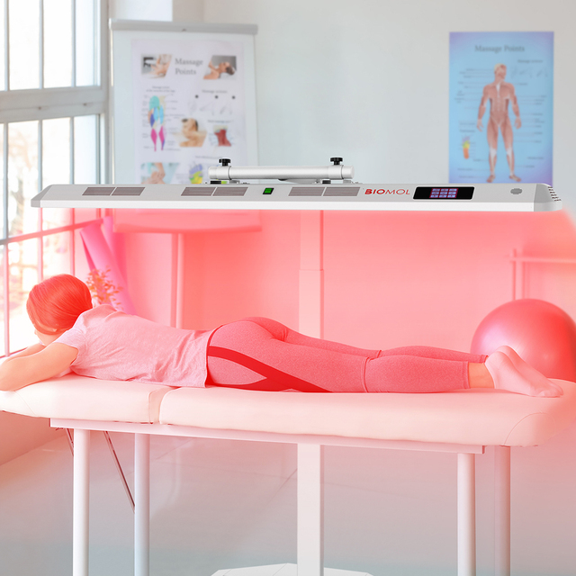 BIOMOL Professional Red Light Therapy Panel with Therapeutic Heating and Multi-Wavelength for Beauty Salons US Plug
