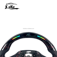 Volant de course en carbone forgé rouge avec LED de changement de vitesse pour BMW G30 Série 5 Luxe 520d 530e 540i 2017-2023 Forme D