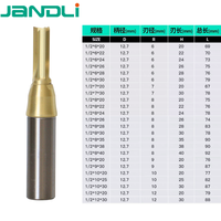 JANDLI Mata Bor CNC Lurus Berlapis Timah 65HRC 3 Mata Pisau dengan Chipbreaker / TCT End Mill untuk Pengerjaan Kayu Ukuran 6mm/8mm