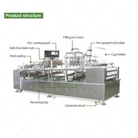 Machine de remplissage et de scellage d'emballage de yaourt de capsulage de tasse en plastique de miel de cube de joint de baquet de crème glacée de confiture