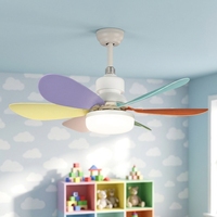 Ventilateur de plafond miniature LED USB télécommandé en ABS, fonctionnement silencieux, débit d'air réglable, gradation progressive, contrôle de la vitesse, douille E27