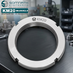 Écrou de blocage de roulement auto-serrant de précision CLASSE 4 usiné CNC KM20, écrou de manchon adaptateur métrique en acier inoxydable - Product Image 1