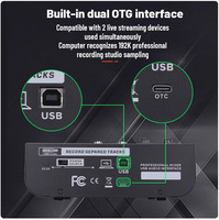 Console de mixage audio OTG portable 4 canaux en métal et plastique pour diffusion en direct sur téléphone portable, carte son professionnelle, table de mixage pour la maison