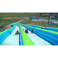Grande toboggan aquatique gonflable géant de 100 m de long, toboggan urbain en PVC haute résistance, usage commercial