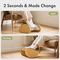 Repose-pieds en bambou sous le bureau avec coussin 3-en-1, repose-pieds ergonomique réversible en bois pour le travail au bureau