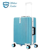 Dong Guan Bagages PC + ABS Aluminium Frame Zipperless Checked Bagages Hard Shell Valise avec TSA Lock Double Spinner Wheels