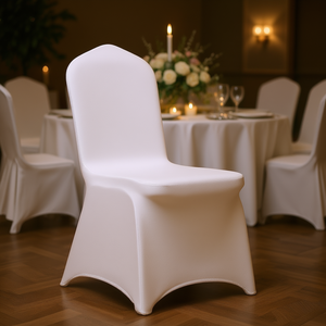 Fundas Elásticas Universales Blancas para Sillas de Spandex, 100 Piezas, para Bodas, Fiestas, Banquetes y Celebraciones - Product Image 2