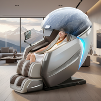 Fauteuil de massage corporel complet à ondes acoustiques avec rail SL, zéro gravité, thérapie thermique et Bluetooth pour le bien-être à domicile