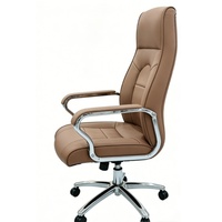 Chaise de bureau ergonomique moderne en aluminium Guanfu, en cuir PU et mousse PP, pliable, réglable en hauteur, pivotante, pour la maison et le bureau