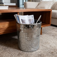 Vase en verre mosaïque, ornement de bureau, décoration de Noël, pot à fleurs disco, seau de rangement, seau à glace, bac, style européen