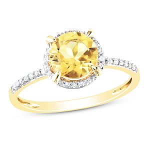 Bague en argent sterling 925 avec pierre de naissance citrine, diamant et bande de citrine, pour homme, pierre de naissance de novembre - Product Image 5