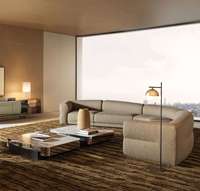 Ensemble de canapés modulaires incurvés de grande taille, style italien moderne, en tissu bouclé, pour salon de villa, mobilier haut de gamme pour la maison