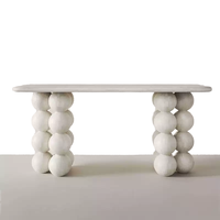 Table console moderne en marbre avec base en forme de boule, meuble minimaliste pour salon, entrée, décoration intérieure