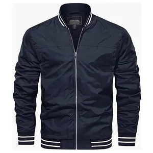 Chaquetas para hombre, cortavientos ligero, prendas de vestir con cremallera completa, chaqueta de bombardero para hombre, chaquetas masculinas