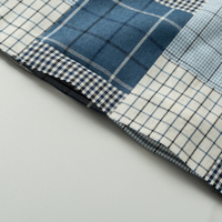 Tissu réversible double face à carreaux, tissé double couche, pour chemises et robes, en fil teint