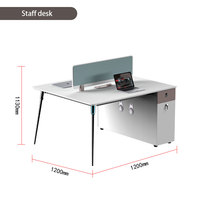 Table de bureau convertible en bois Liyu Foshan Clover, poste de travail moderne pour 2 à 8 personnes avec cloison