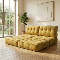 Bequemes Relax-Sofa mit Knopfheftung, Modernes Stoffsofa mit Schwammfüllung, Klappbares Schlafsofa, TV-Lounge-Möbel für Villa und Schule