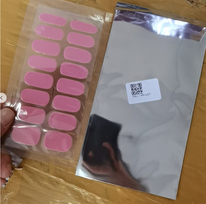 16 autocollants pour ongles en gel UV semi-durci à paillettes, 3D, couvrance totale, imperméables, non toxiques, écologiques, style Ins, à polymériser à la lampe - Product Image 5