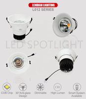 Spot encastré COB noir et blanc 6W-30W, orientable, blanc chaud, neutre, froid, éclairage LED de plafond encastré, downlight LED CCT