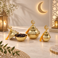 Pot à fruits secs avec couvercle motif étoile et lune, centre de table pour la maison et les fêtes, pot de rangement en métal pour bonbons et snacks, décoration