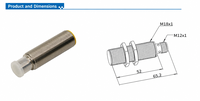 Detektor Proximitas Domenzi Full Metal M18 8mm Flush Mount PCB Coil Sensor PNP Normally Open Sistem Otomasi Pabrik