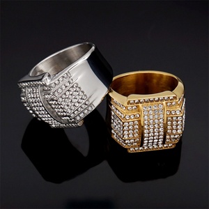 Dainty <b>Men</b> <b>Rings</b> Stainless Steel Jewelry <b>Ring</b> Luxury Full Diamond Hoop <b>Rings</b> <b>for</b> <b>Men</b> - Product Image 3