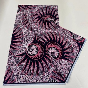 Nouveau tissu en coton véritable ciré imprimé Ankara, 6 yards, pour la confection de robes africaines, pagnes, 100% coton, matériau de qualité supérieure pour robes - Product Image 1