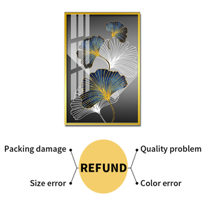 Pintura de Acuarela de Hojas de Naturaleza Muerta de Alta Calidad, Marca Pango, Decoración de Porcelana de Cristal de Lujo, Marco de Aluminio, Origen Zhejiang - Product Image 2