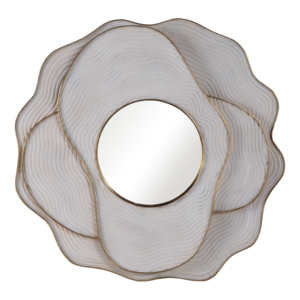 Specchio da parete rotondo decorativo in legno a strati contemporaneo per camera da letto, corridoio, ingresso, soggiorno - Product Image 1