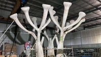 Desain Pabrik patung bunga seni bercahaya kustom patung besar untuk dekorasi luar ruangan