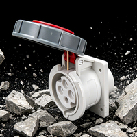 Prise murale industrielle IP67 3P E 16A, étanche et résistante à la corrosion, pour utilisation en extérieur