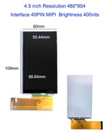 4.5 Inci 480*854 Kecerahan 400Nits 40PIN MIPI IPS 4.5 Inci Layar Lcd dengan Sentuhan untuk Produk Digital