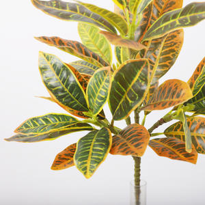 Plante artificielle de simulation, feuille en plastique à changement de couleur Banian Doré, Décoration de fortune pour maison et jardin, 35 feuilles, Vente en gros - Product Image 2
