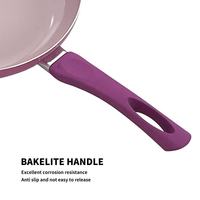 Set panci dan panci memasak warna merah muda, Set peralatan masak aluminium lapisan anti lengket desain baru