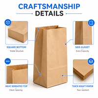 Bolsa de Papel Kraft Reciclado Clásica, Biodegradable, Ecológica, Universal, Reciclable, Compostable, con Fondo Cuadrado, para Alimentos, Ropa y Zapatos
